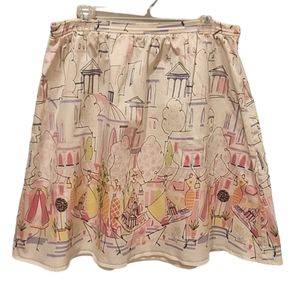 Grace Elements White and Pink City Scape Skirt